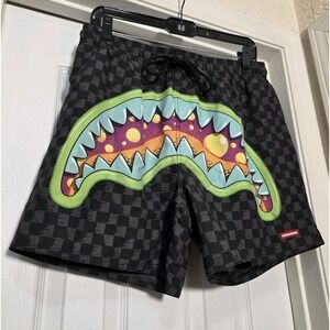 Sprayground Slime Takeover Swim Shorts Size Medium Checkerboard NWT Limited